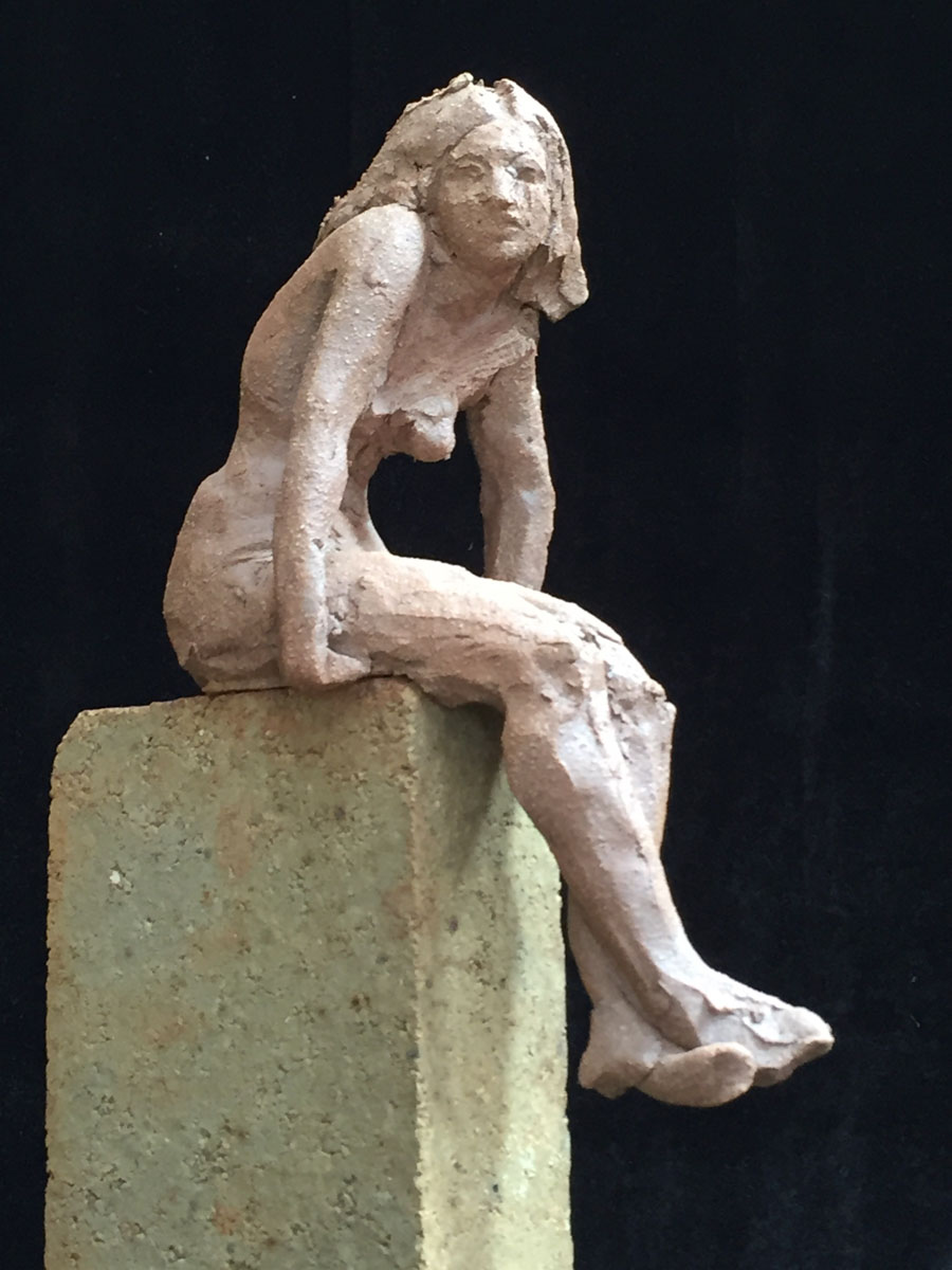 Figure-Seated-on-Brick-ceramic-Lisa-Reinertson-sculptor-15x8x4